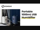 加湿器 1000mL 卓上 アロマ超音波式 加湿器 超静音 車用加湿器 小型 空気浄化機 3000mAh充電式バッテリー部屋 車載 オフィス 乾燥 花粉症対策