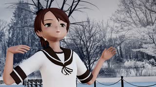 【Ray-mmd】敷波が雪の公園ステージでシンデレラ カメラモーション有