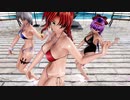 【東方MMD】美鈴と咲夜とパチュリーで「Cake by The Ocean」1080P