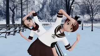 【Ray-mmd】綾波と敷波が雪の公園ステージでロミオとシンデレラ