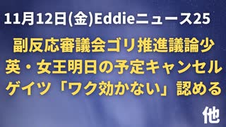 女王この週末の予定をキャンセル！　副反応審議会ゴリ推進継続　ゲイツ「ワクチン効かない」とインタビューで認める　FOについて長官がちょっとだけデクラス