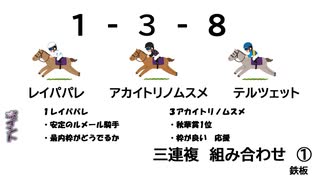 【ゆっくり】1分解説　ほぼ当たらない三連複の三点張り予想 エリザベス女王杯編