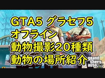 Gta5 グラセフ5 オフライン 動物撮影種類 動物の場所紹介 クリア時間1時間目安 ニコニコ動画