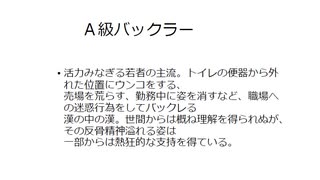 ホモと見るバックラー階級表