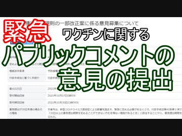 【〆切11月30日23:59まで】ワクチンに関するパブリックコメントの意見の提出