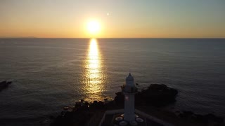 7th flight　鹿児島県長島町 長崎鼻灯台公園の夕陽