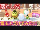 [あつ森]　雪玉を使ってたもつを落とし穴にハメたらヤバすぎた！！　落とし穴シリーズ#84