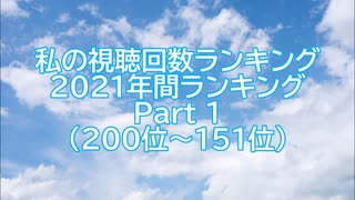 私の視聴回数ランキング 2021年間ランキング Part 1（200位～151位）