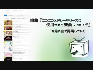 【歌詞付き】『組曲『ニコニコメドレーシリーズに使用された楽曲ランキング』』を元の曲で再現してみた