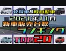 2021年11月登録車＆軽自動車、新車販売台数ランキングTOP20【ゆっくり解説】