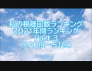 私の視聴回数ランキング 2021年間ランキング Part 3（100位～51位）