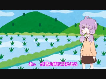 「あっ　水路の底に何かある」