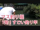 【マス釣り堀】現地の200円の高級釣り竿では確実に釣れます！