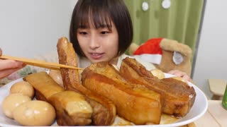 【大食い】［咀嚼音］5時間煮込んだとろとろ丸々角煮4本が柔らか過ぎた□