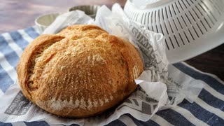 【音楽無し】100円ショップのザルで作るカンパーニュ【手ごね】【パン作り】【レシピ】