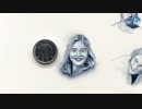 【１円サイズ】エルファニングさん描きました【Elle Fanning】【The Great】【The Roads Not Taken】