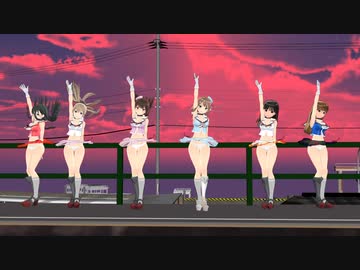 【MMD】鈴谷、熊野、鳥海、摩耶+てとらーず2人が摩耶鳥海コスチュームで勝川浦駅でcalcを踊る