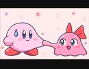 カービィのほっぺを引っ張るチュチュ