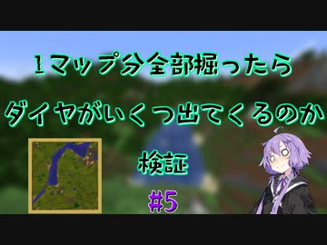 【Minecraft】1マップ全部掘ったらダイヤがいくつ出てくるのか#5【A.I.VOICE実況】
