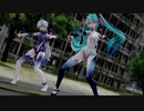 【MMD】 HYBRID／niki × 花たん × 初音ミク・弱音ハク