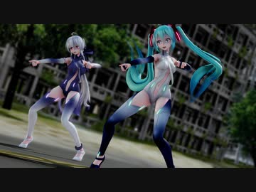 【MMD】 HYBRID／niki × 花たん × 初音ミク・弱音ハク