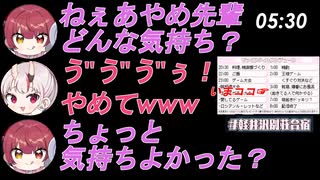 あやめとマリンが深夜にてぇてぇ！？(#軽井沢別荘合宿/百鬼あやめ/宝鐘マリン/ホロライブ切り抜き/ホロメン/旅行/オフコラボ)