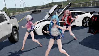 【MMD】WAVE／niki × 花たん × 初音ミク・弱音ハク・重音テト