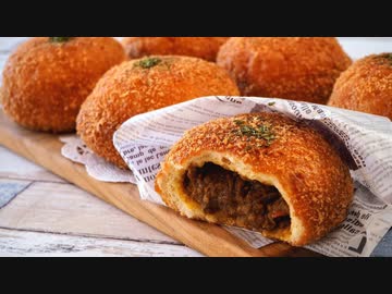【音楽無し】サクサクもちもち♥キーマカレーパンの作り方【レシピ】【パン作り】【ホームベーカリー】