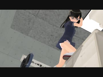 【MMD】てとらーず2人がUTAU事務所１階の机の上でミニセーラー服で劣等上等を踊る