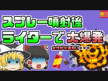 【2010年】虫用スプレーをまいた後 ライターに点火してしまった女性...【ゆっくり解説】