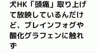 #視点のすり替え　犬HK「頭痛」取り上げて放映しているんだけど、ブレインフォグや 酸化グラフェンに触れず