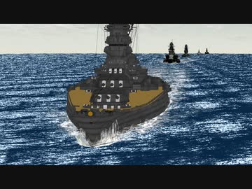 【MMD】戦艦が単縦陣で海を進むだけ【艦これ】