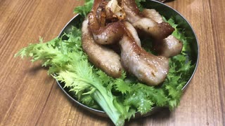 豚トロのわさび菜巻き 雑飯部#7