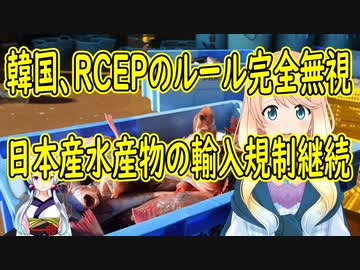 【韓国の反応】RCEPのルールを無視し、韓国が日本産水産物の輸入規制を継続すると発表【世界の〇〇にゅーす】