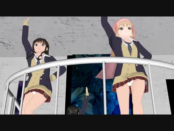 【ＭＭＤ】シスタークレア、森島はるか、絢辻詞、鞍掛てとらちゃんが超ミニブレザー制服で螺旋階段ステージでチョコレイト・ディスコを踊る