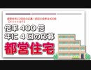 都営住宅に2回目の応募！前回の倍率は400倍【メリットは？】