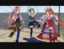 【アイドル部MMD】ジョジョ５部再現　敵かッ！敵かッ！【神楽すず　金剛いろは　もこ田めめめ】