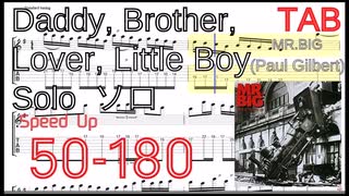 【練習用動画】Daddy, Brother, Lover, Little Boy ギターソロ練習用 Mr. Big  Paul Gilbert BPM50-180 スピードアップ練習