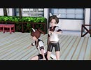 【Ray-mmd】狼コスの敷波と綾波が学校の中庭風ステージで撫子色ハート