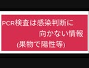 PCR検査は感染判断に向かない情報 (果物で陽性等)