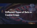 Different Types of Bets in Casino Craps