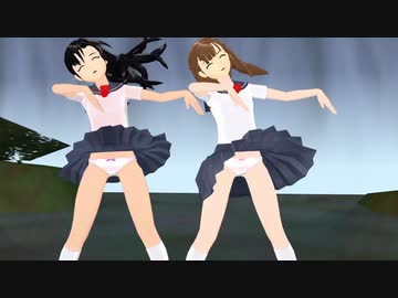 【MMD】如月千早、ぱっつん伊織ちゃんがセーラー服でDeepBlueTownへおいでよを踊る