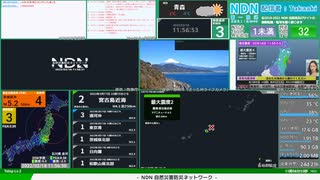 【緊急地震速報（予報）】宮城県沖　最大震度4