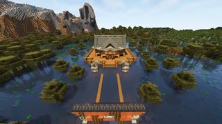 【Minecraft】湿地帯にお社作ってみた!!!!