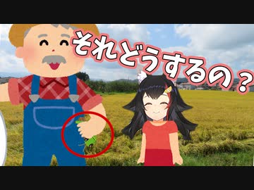幼少期の大神ミオとイナゴ取りおじさん