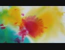 Liquid Watercolor Inks In Pink Dropping On Yellow And Blue　仲松司