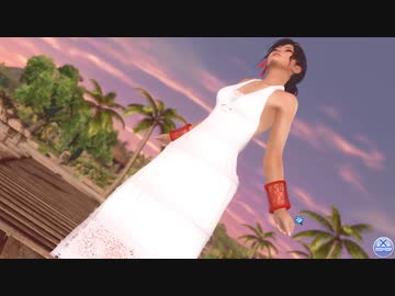 【DoaXvv/なぎさ】立ち・胸を開く/純白のスリットワンピ 030900