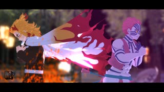 【煉獄さんと猗窩座さんで】フラジール【鬼滅のMMD】