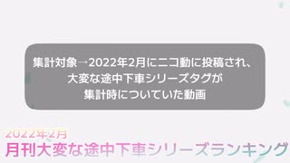 月刊大変な途中下車シリーズランキング 2022年2月号