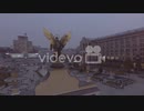 Aerial downtown Kiev Ukraine at night　沖田清